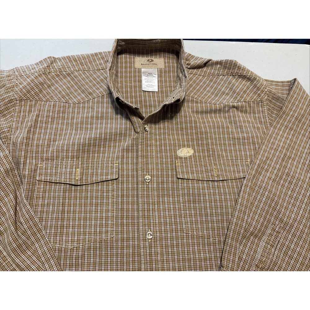 Mossy Oak Plaid Long Sleeve Button Up Shirt 2X/2TG/2XG